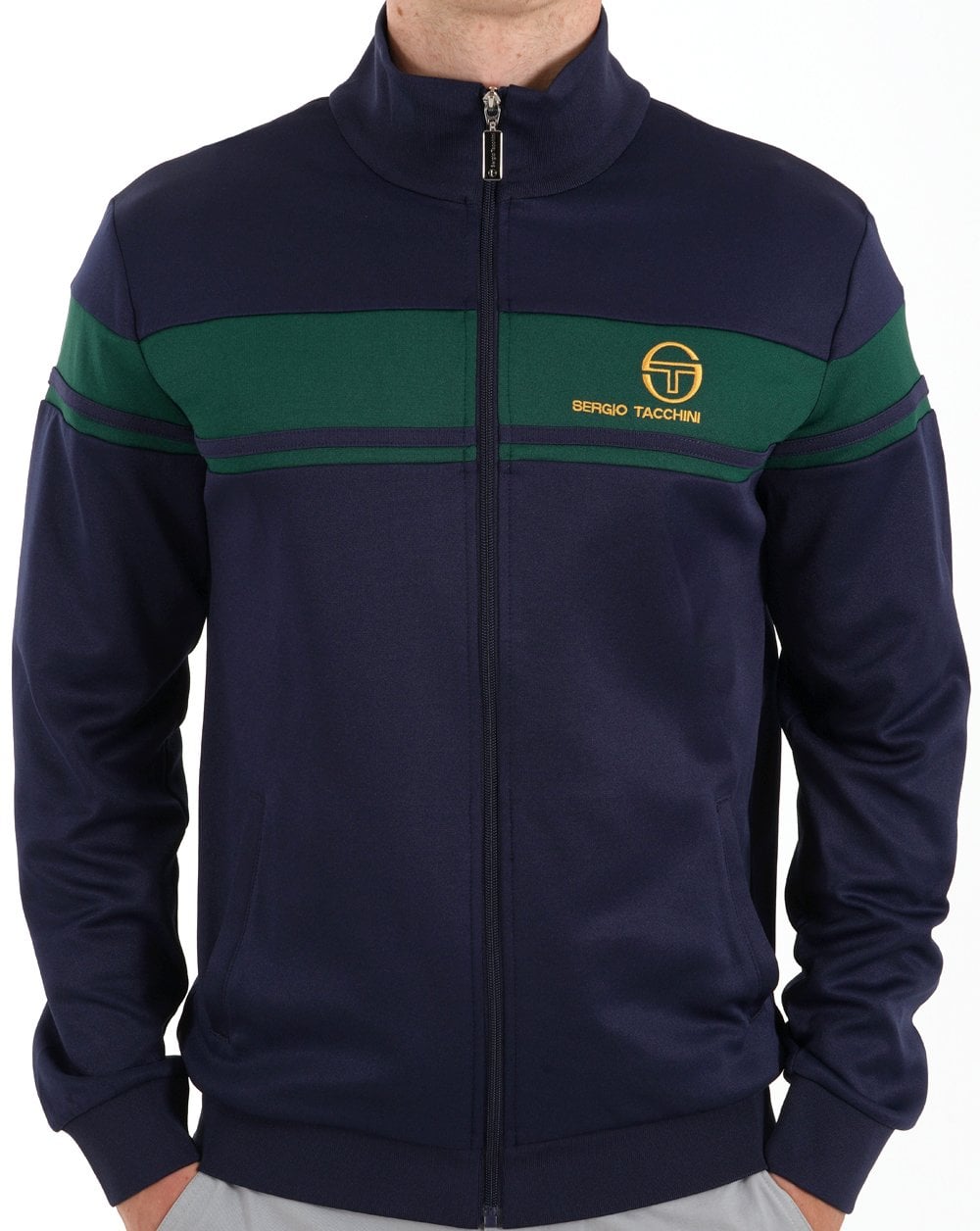 Sergio Tacchini Masters Track Top Navy Dk Green Gold