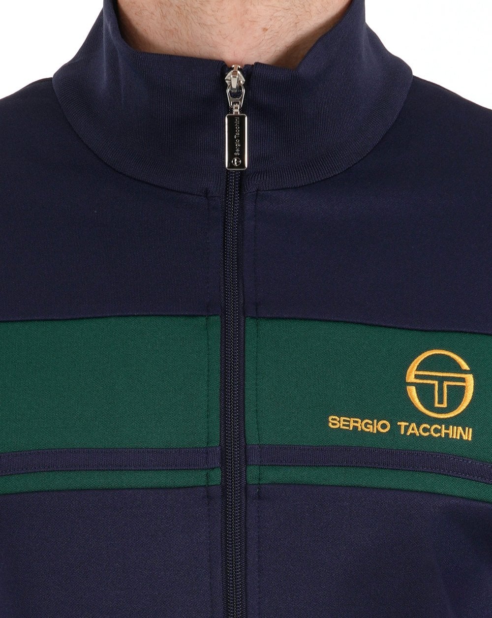 Sergio Tacchini Masters Track Top Navy Dk Green Gold