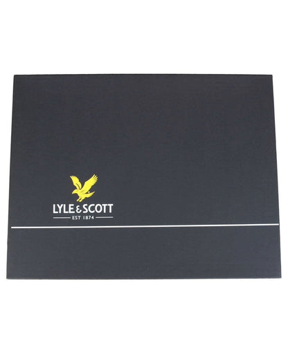 Lyle & Scott Lambswool Blend Scarf & Beanie Set Blue Night