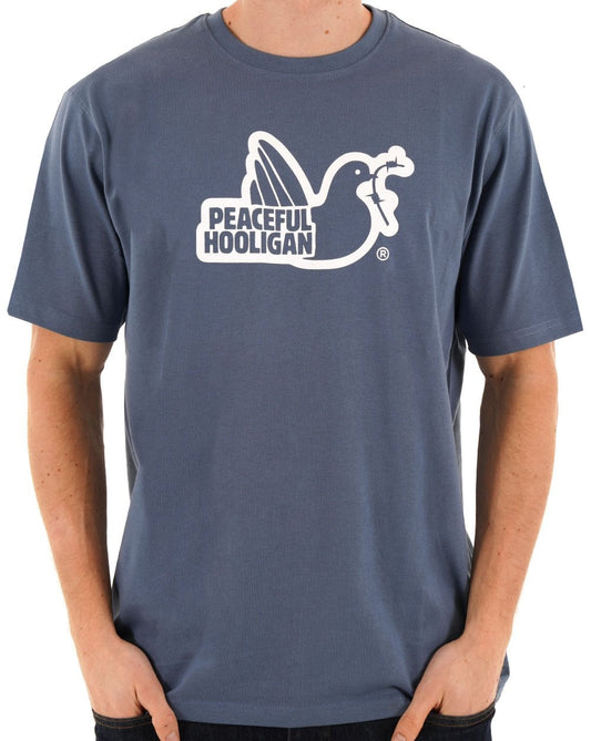 Peaceful Hooligan Outline T Shirt Copen Blue