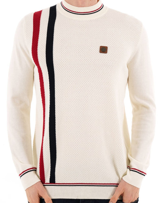 Trojan Racing Stripe Turtle Neck Knit Ecru