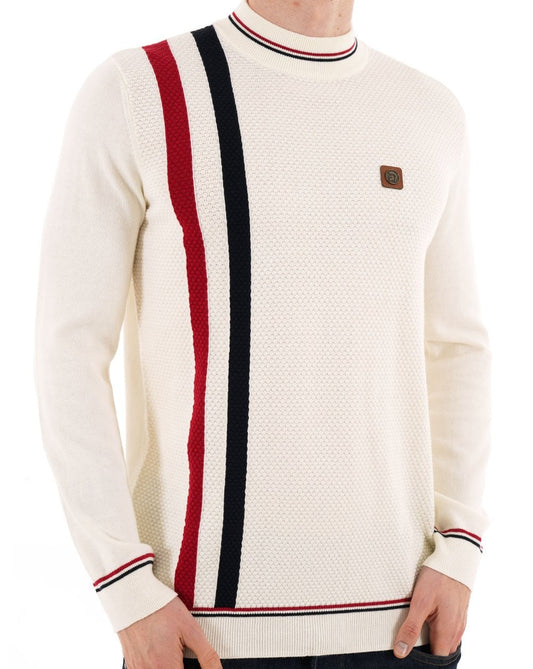 Trojan Trojan Racing Stripe Turtle Neck Knit Ecru
