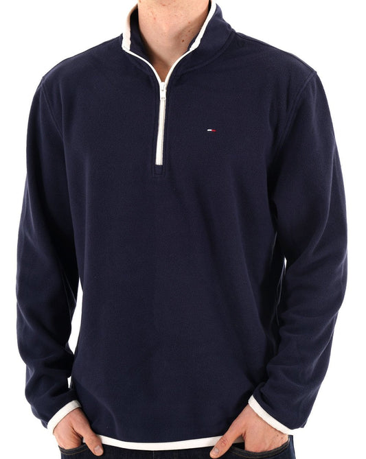 Tommy Jeans Flag 1/4 Zip Polar Fleece Dark Navy