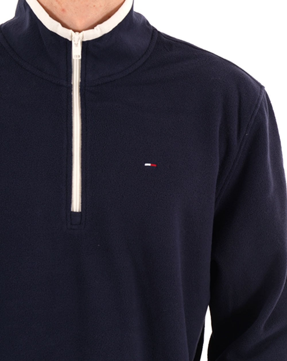 Tommy Jeans Flag 1/4 Zip Polar Fleece Dark Navy