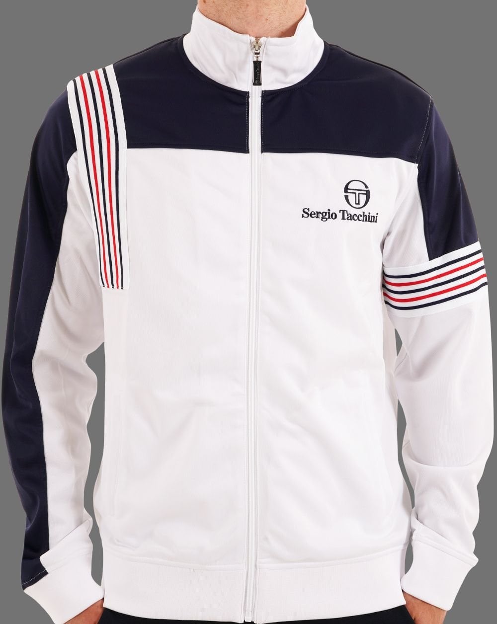 Sergio Tacchini Wilander Track Top White Navy