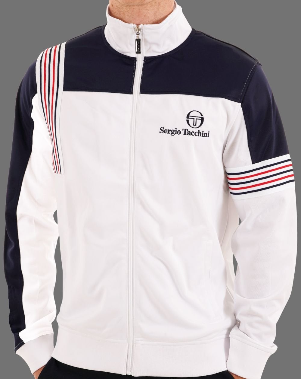 Sergio Tacchini Wilander Track Top White Navy