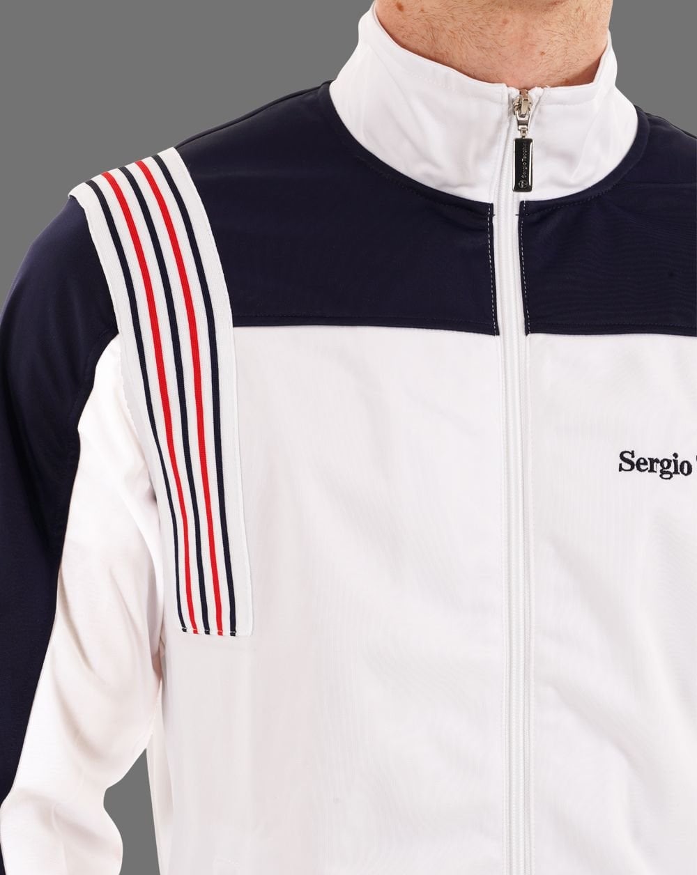 Sergio Tacchini Wilander Track Top White Navy
