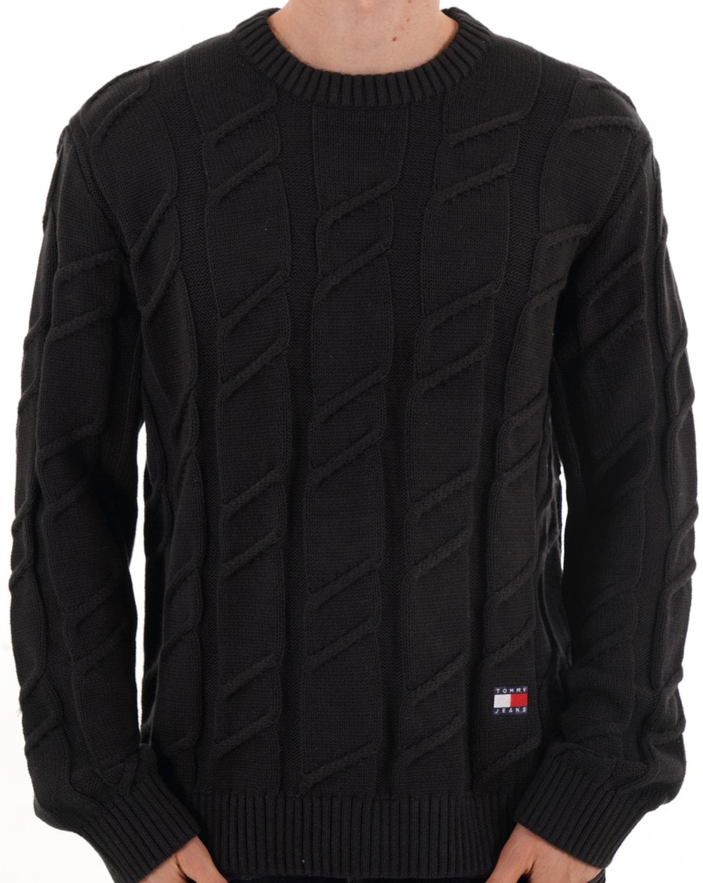 Tommy Jeans Chunky Cable Knit Jumper Black