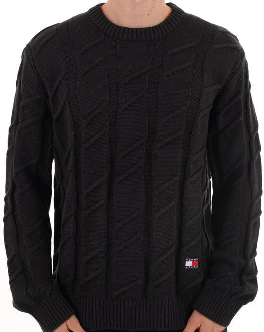 Tommy Jeans Chunky Cable Knit Jumper Black