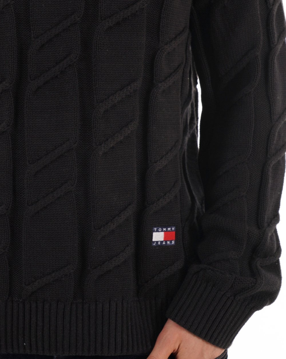 Tommy Jeans Chunky Cable Knit Jumper Black