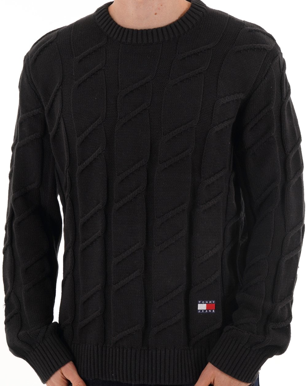 Tommy Jeans Chunky Cable Knit Jumper Black