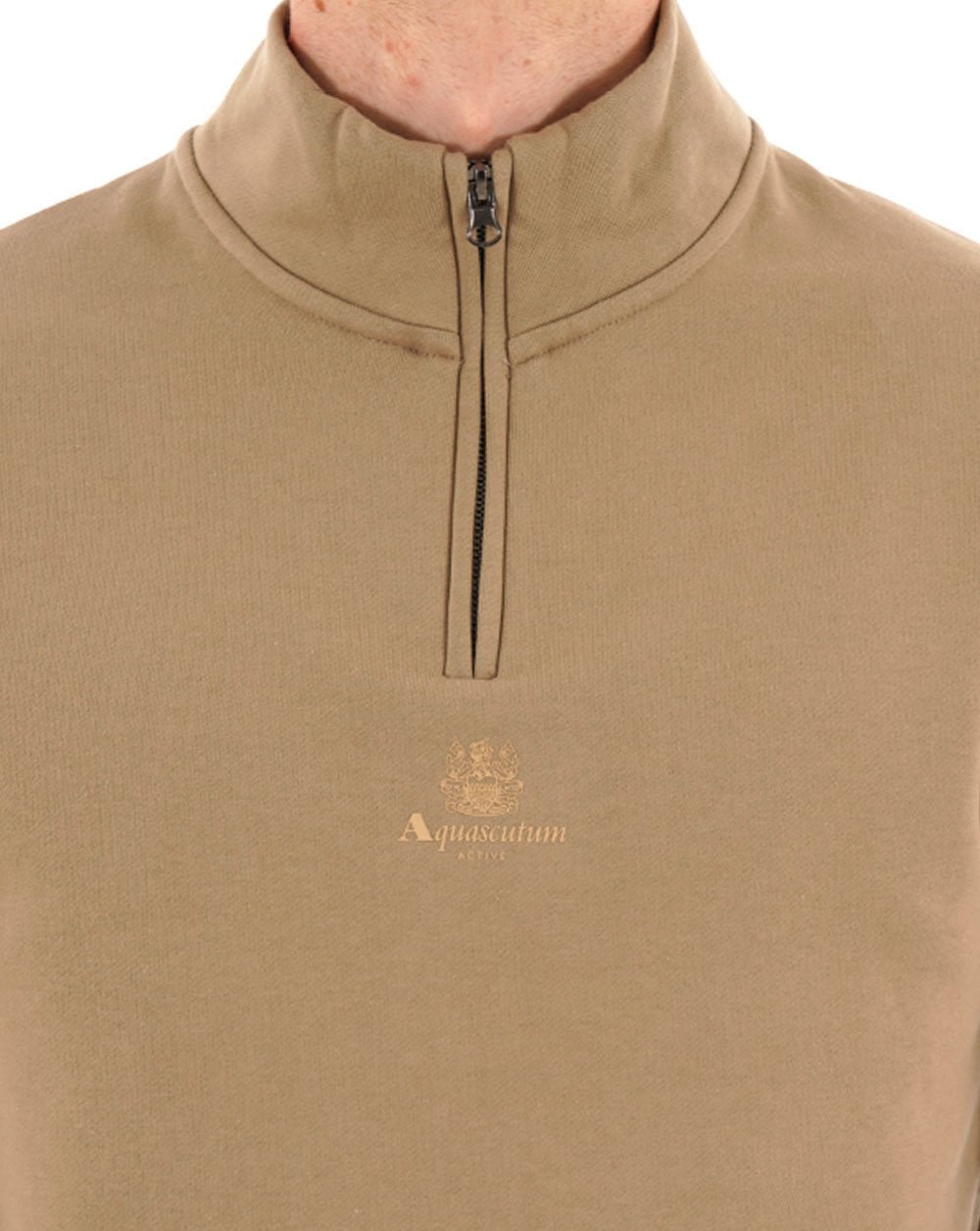 Aquascutum 1/4 Zip Sweat Khaki Sand