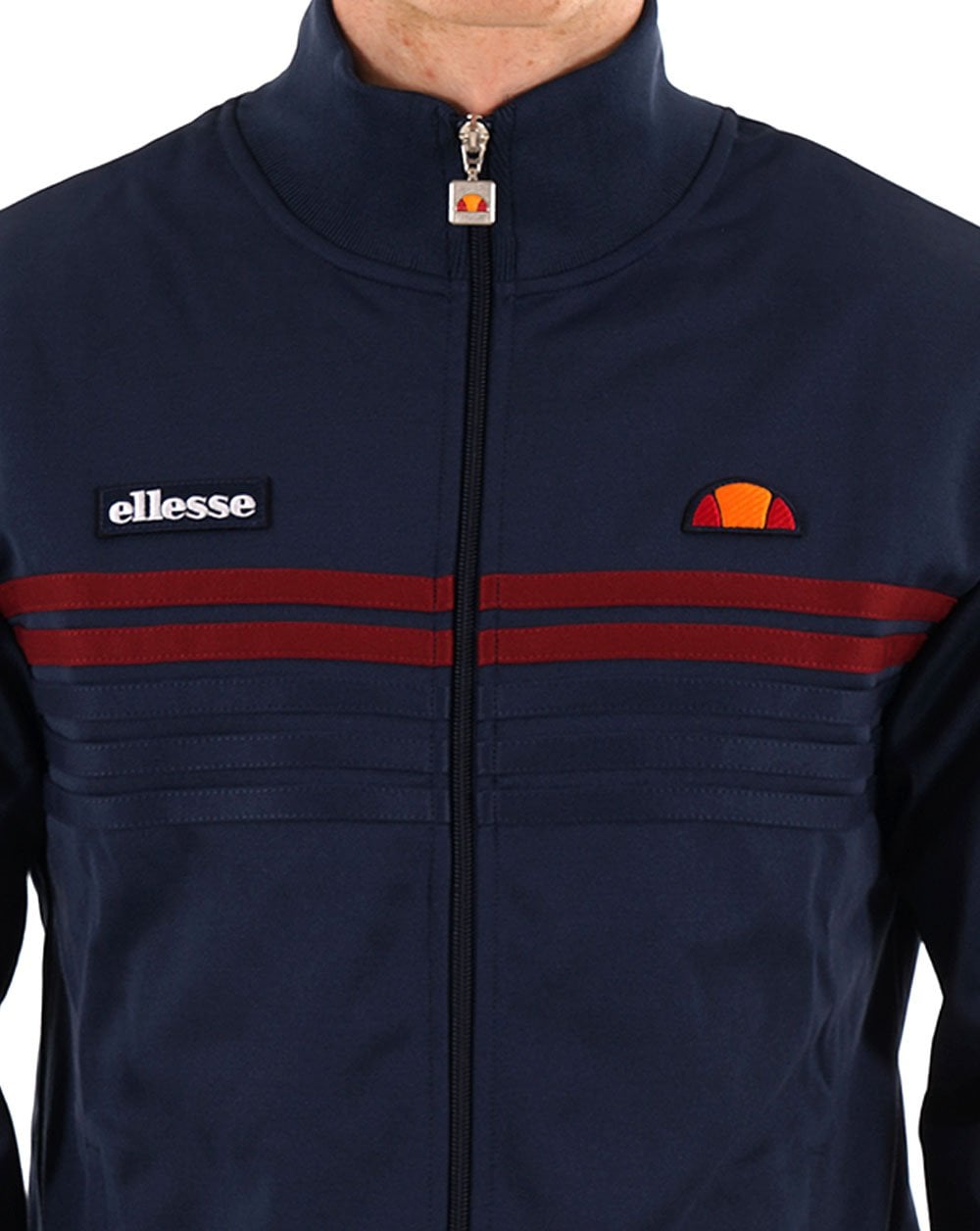 Ellesse 5 Stripe Track Top Navy/Burgundy