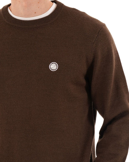 Pretty Green Merino Blend Crew Knit Brown