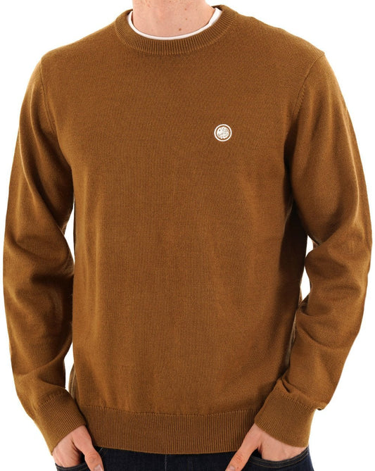 Pretty Green Merino Blend Crew Knit Tan