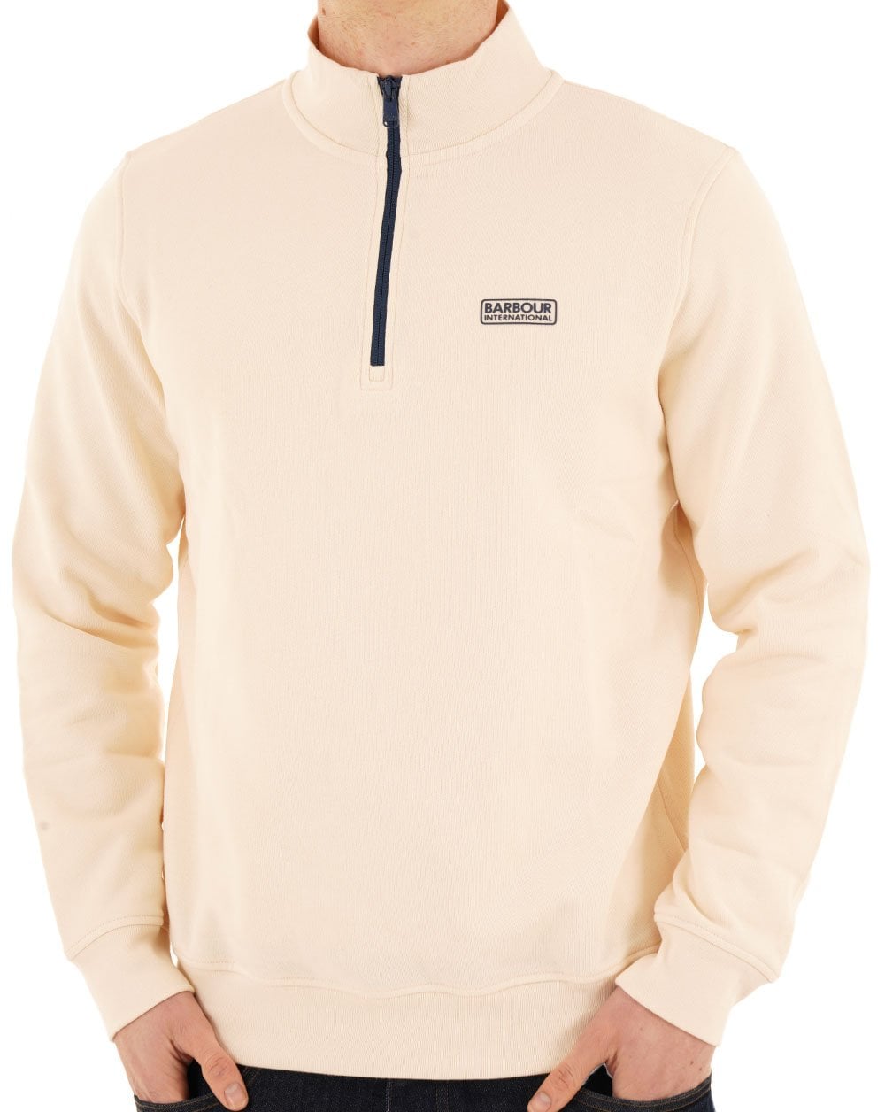 Barbour International Clipper Funnel Neck Sweat Calico White