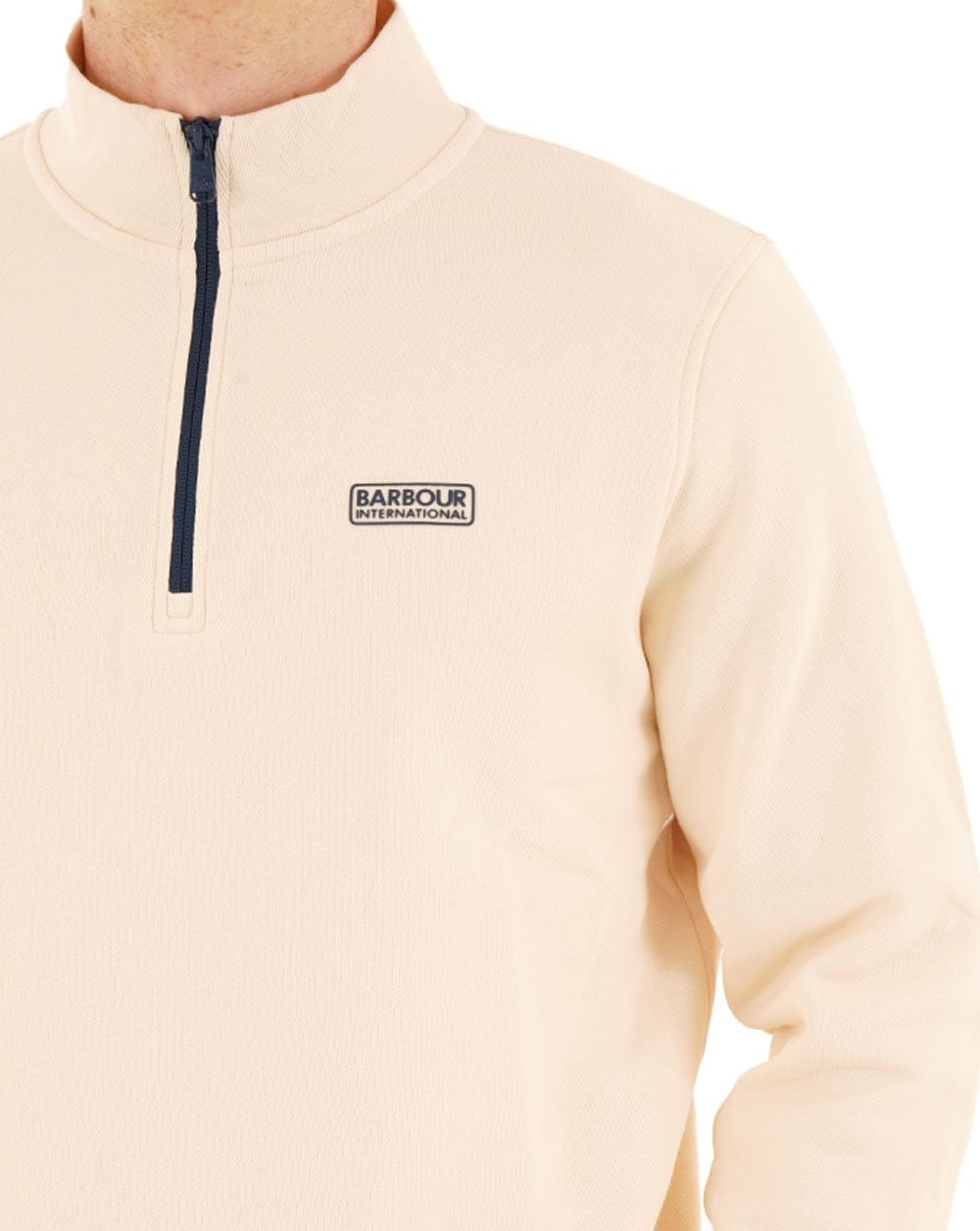 Barbour International Clipper Funnel Neck Sweat Calico White
