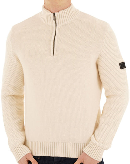 Barbour International Enfield Funnel Neck Jumper Whisper White