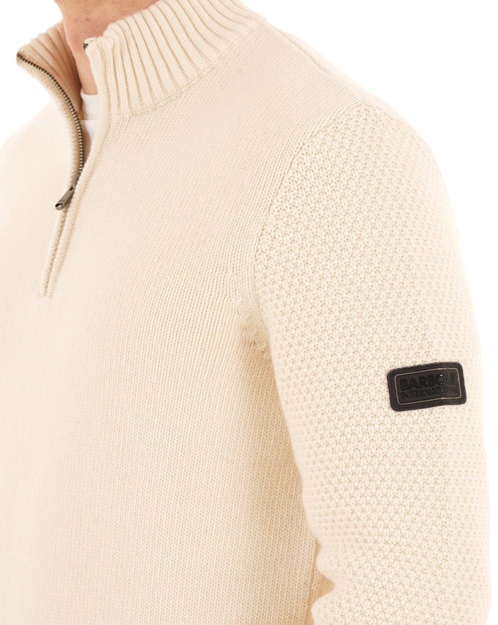 Barbour International Enfield Funnel Neck Jumper Whisper White