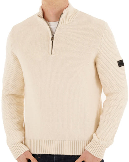 Barbour International Enfield Funnel Neck Jumper Whisper White