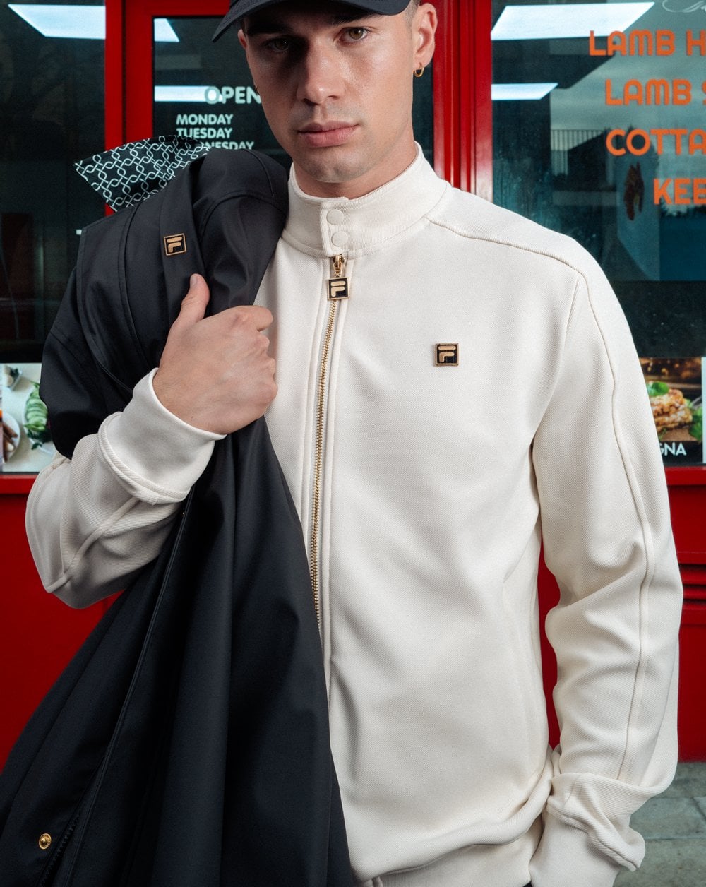 Fila Gold Biker Track Top Off White
