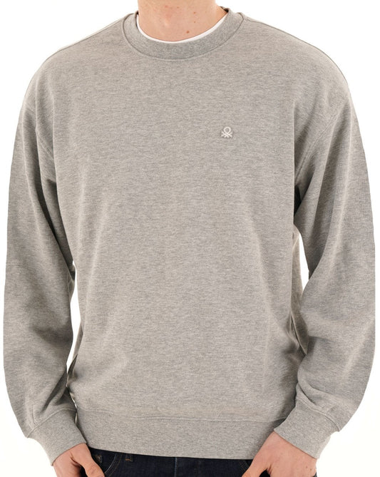 Benetton Logo Sweatshirt Light Grey