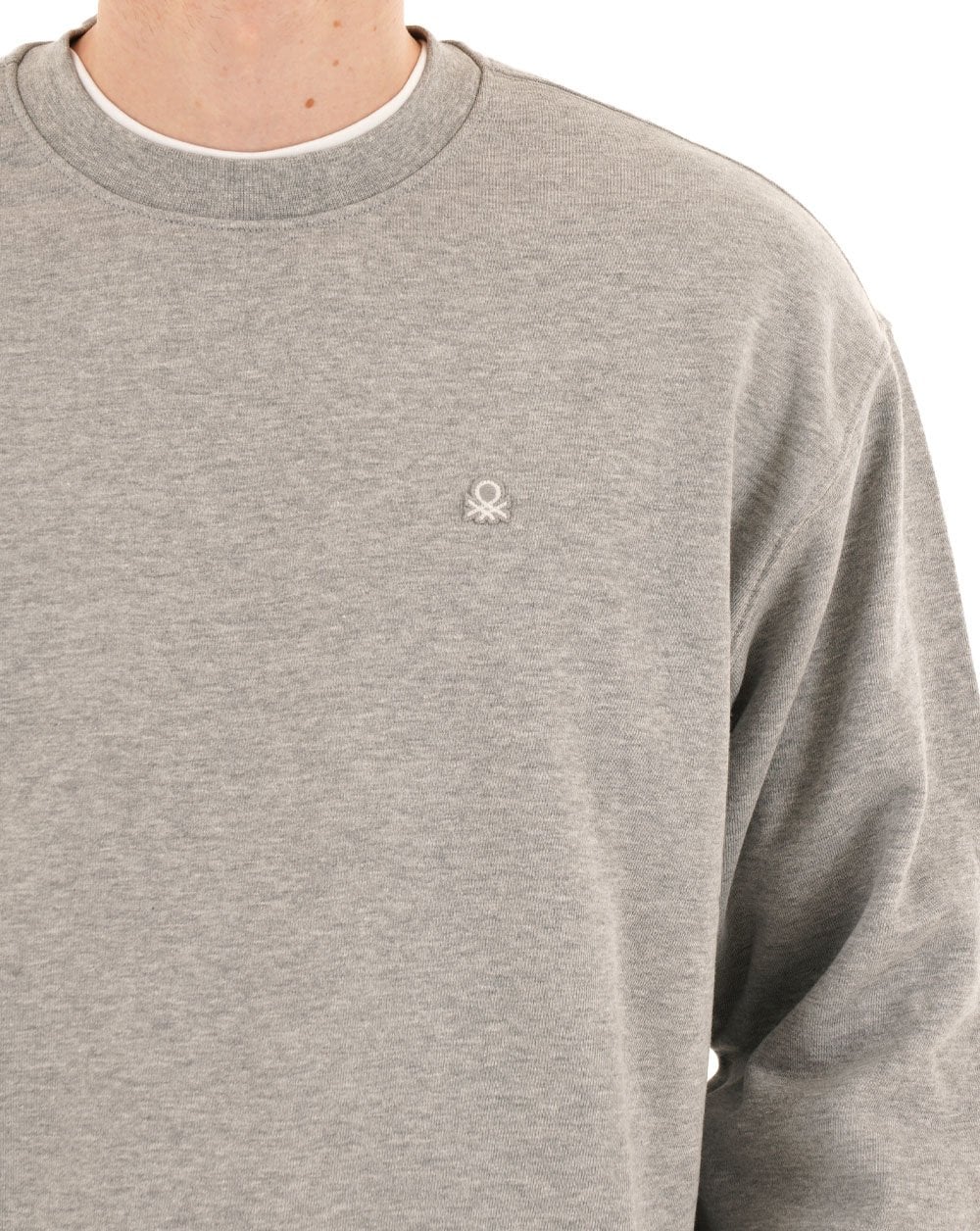 Benetton Logo Sweatshirt Light Grey