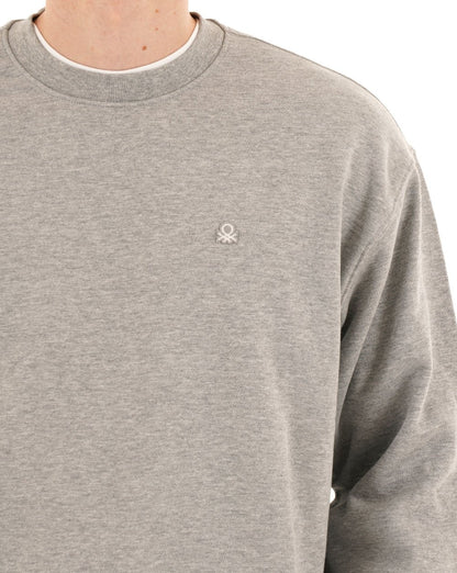 Benetton Logo Sweatshirt Light Grey
