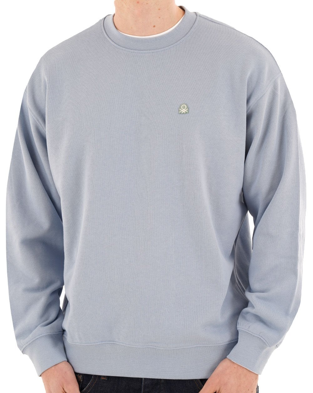 Benetton Logo Sweatshirt Soft Blue
