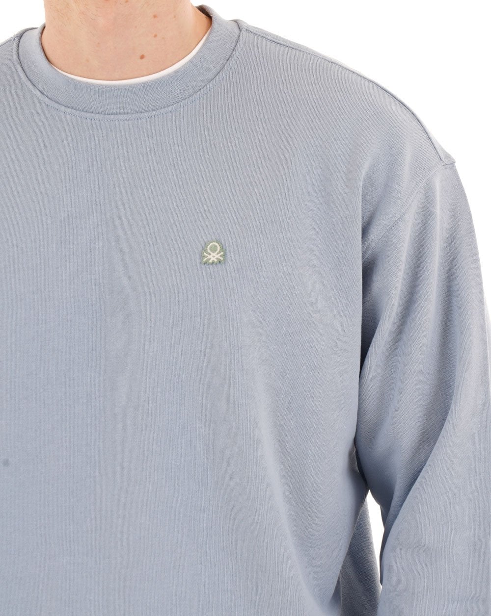 Benetton Logo Sweatshirt Soft Blue