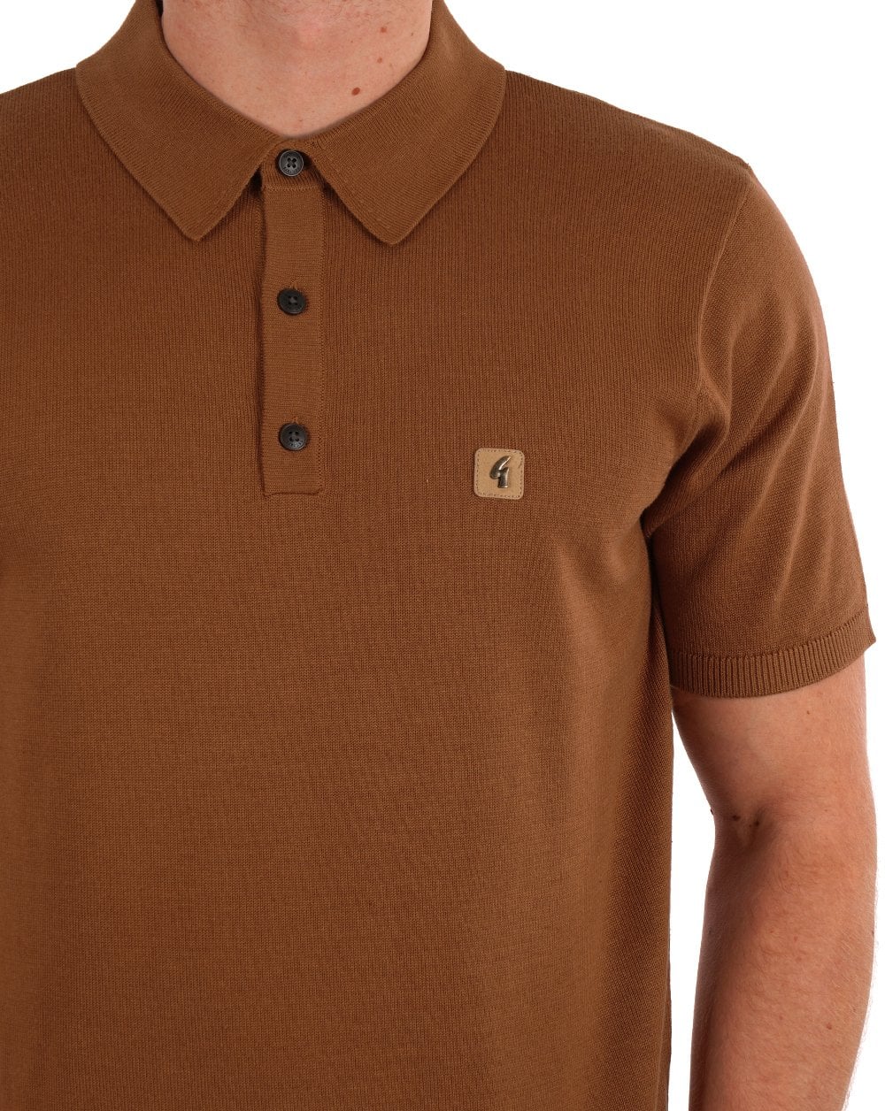 Gabicci Vintage Jackson Knit Polo Walnut