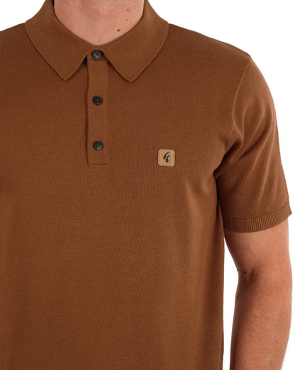 Gabicci Vintage Jackson Knit Polo Walnut