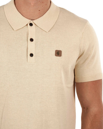 Gabicci Vintage Jackson Knitted Polo Cream