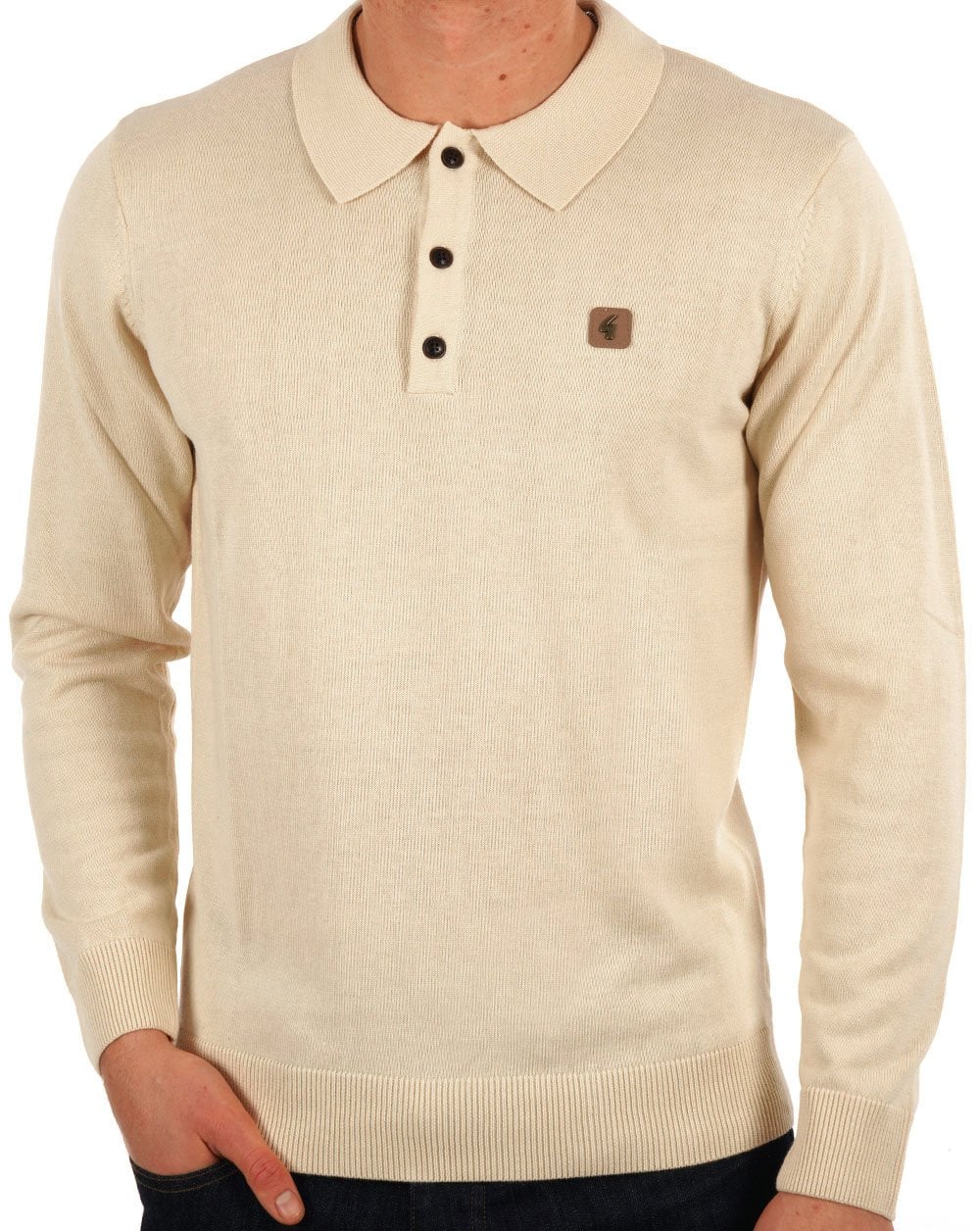 Gabicci Vintage Francesco Knitted Polo Cream