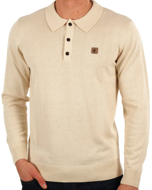 Gabicci Vintage Francesco Knitted Polo Cream