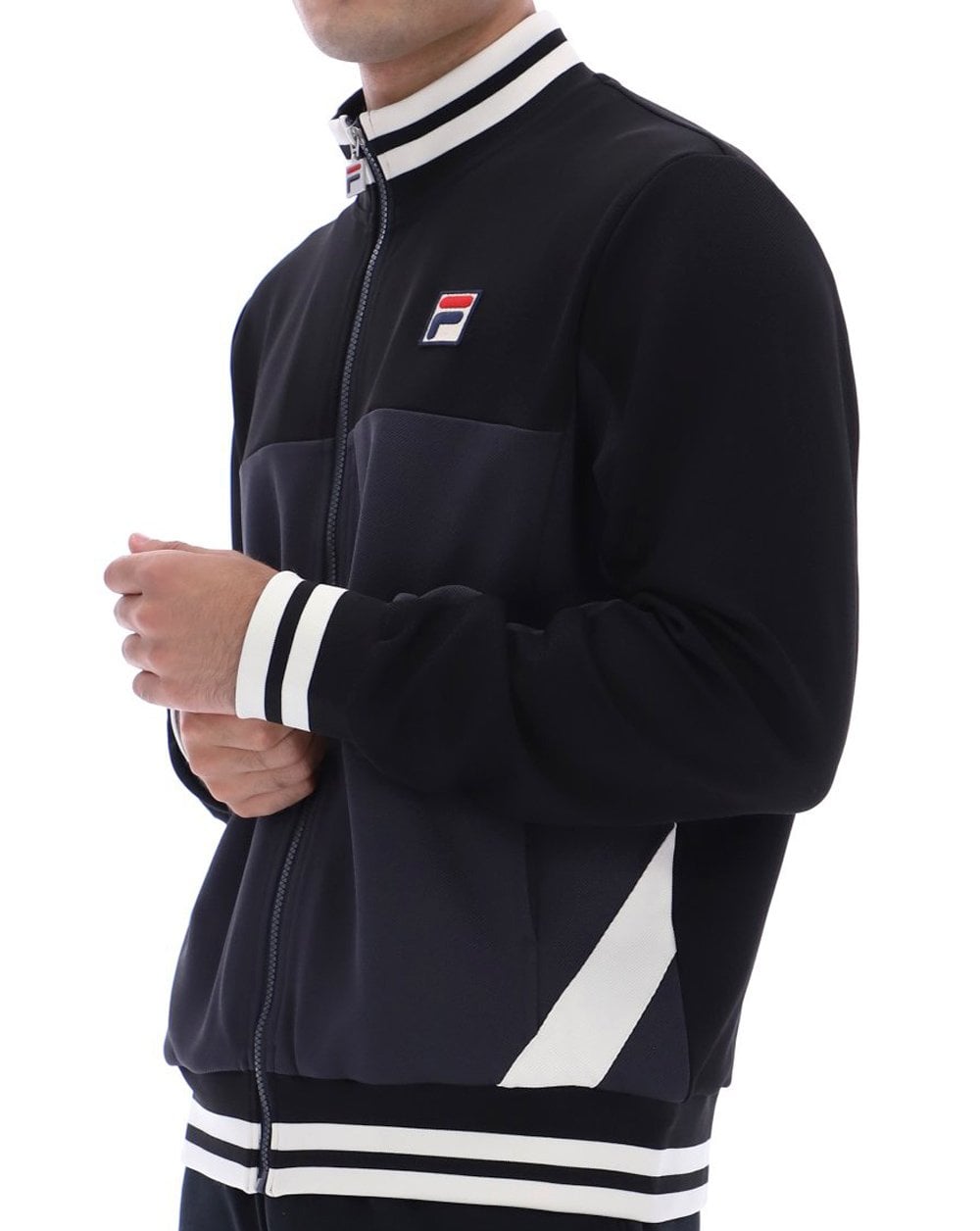 Fila Vintage Tiebreaker Track Top Black Charcoal