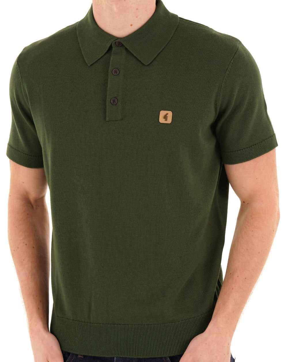Gabicci Vintage Jackson Knit Polo Forest Green