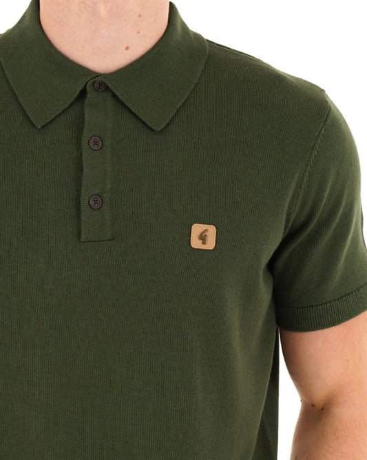 Gabicci Vintage Jackson Knit Polo Forest Green