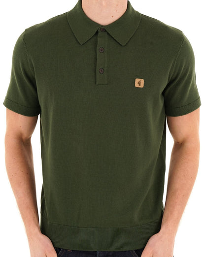 Gabicci Vintage Jackson Knit Polo Forest Green