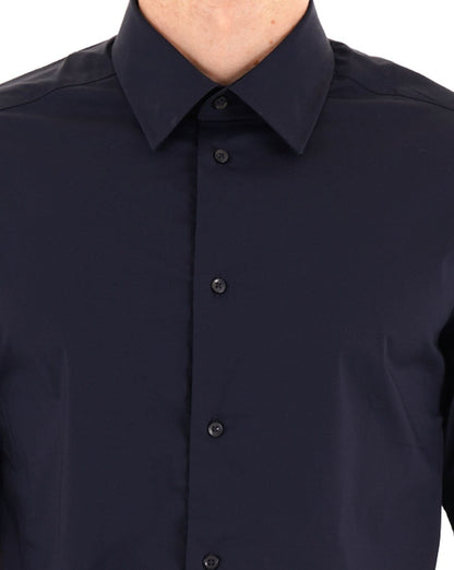 Benetton Poplin Slim Fit Shirt Navy