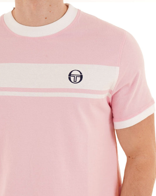 Sergio Tacchini Masters T Shirt Pink/White