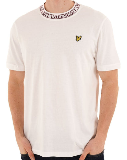 Lyle & Scott Logo Ribbed T Shirt White