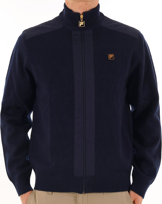 Fila Gold Zip Through Knit Dark Navy
