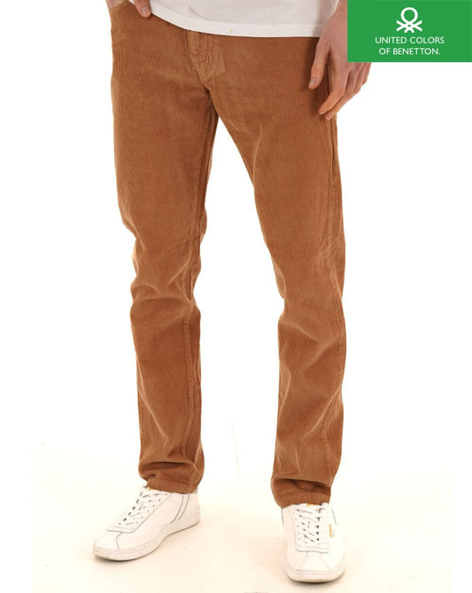 Benetton Corduroy Trousers Dark Sand