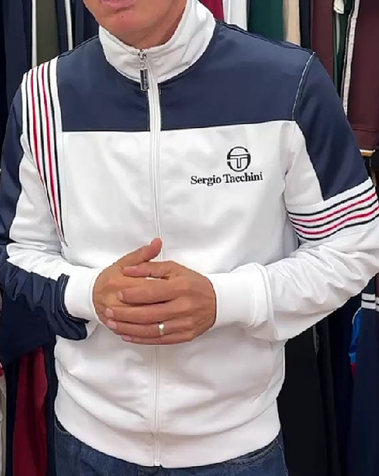 Sergio Tacchini Wilander Track Top White Navy