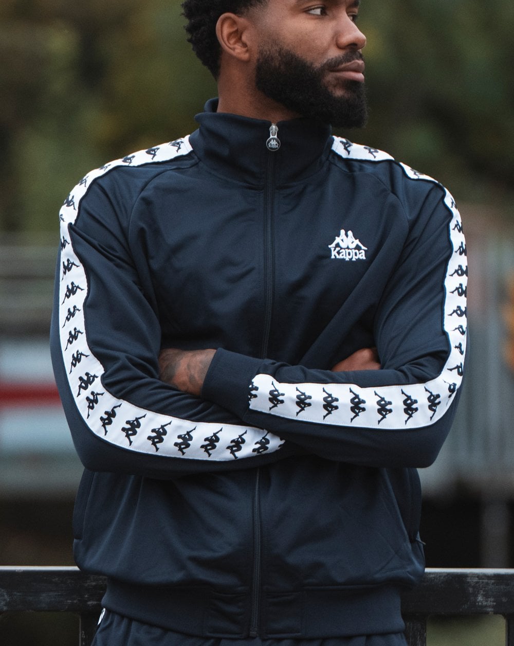 Kappa Lyman Track Top Navy Blue/White