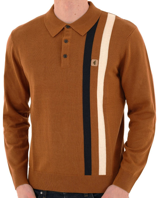 Gabicci Vintage Coltrane Stripe Knit Walnut
