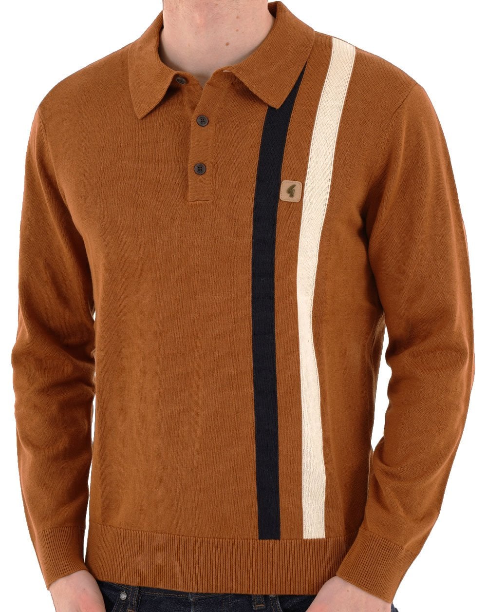 Gabicci Vintage Coltrane Stripe Knit Walnut