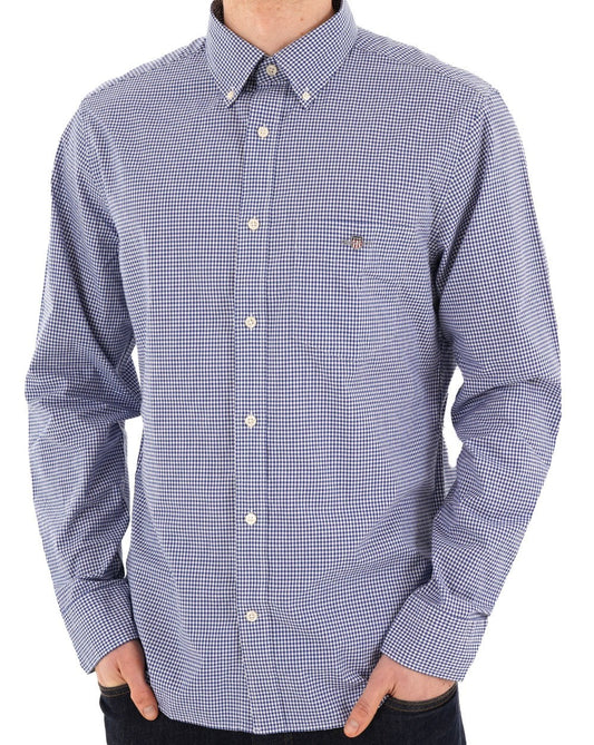 Gant Poplin Gingham LS Shirt College Blue