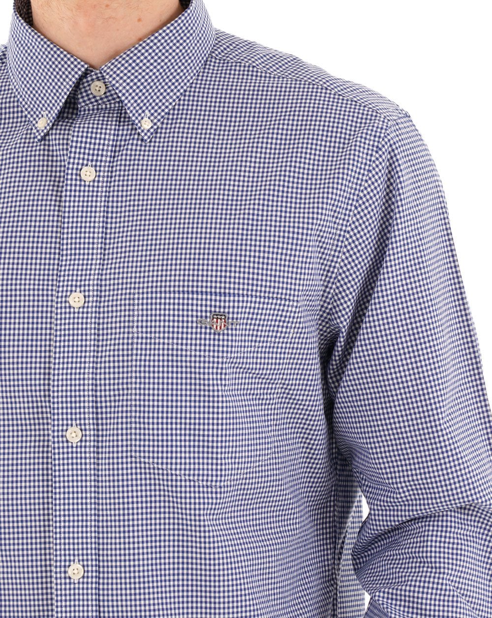 Gant Poplin Gingham LS Shirt College Blue